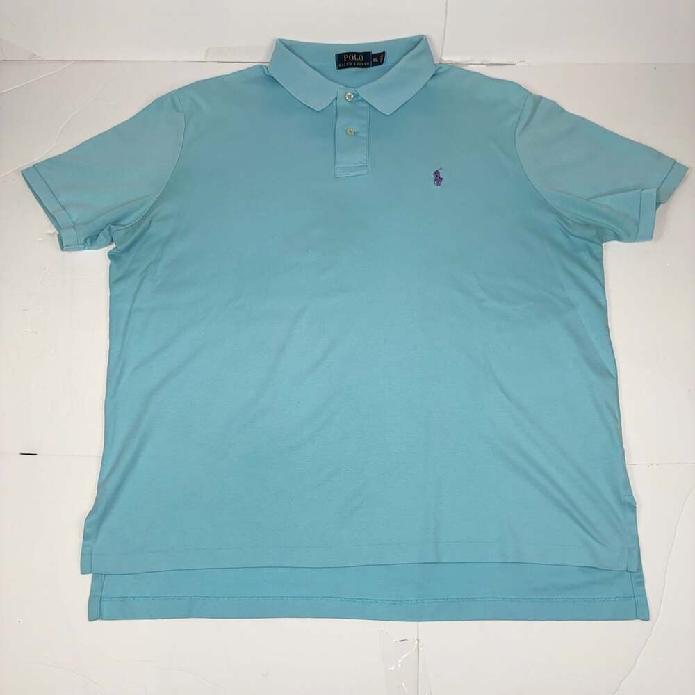 Polo Ralph Lauren Men's Classic-Fit Short Sleeve Polo Shirt Aqua Blue XL